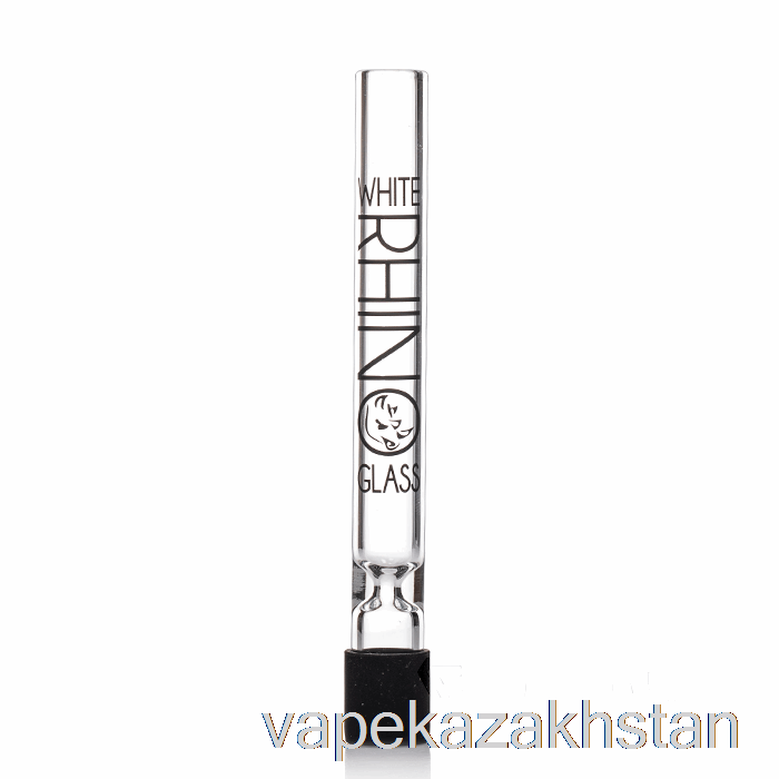 Vape Smoke White Rhino Glass Chillum Clear